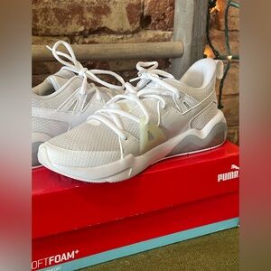 Puma White Mesh Sneakers